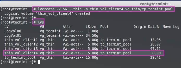 Create thin Storage
