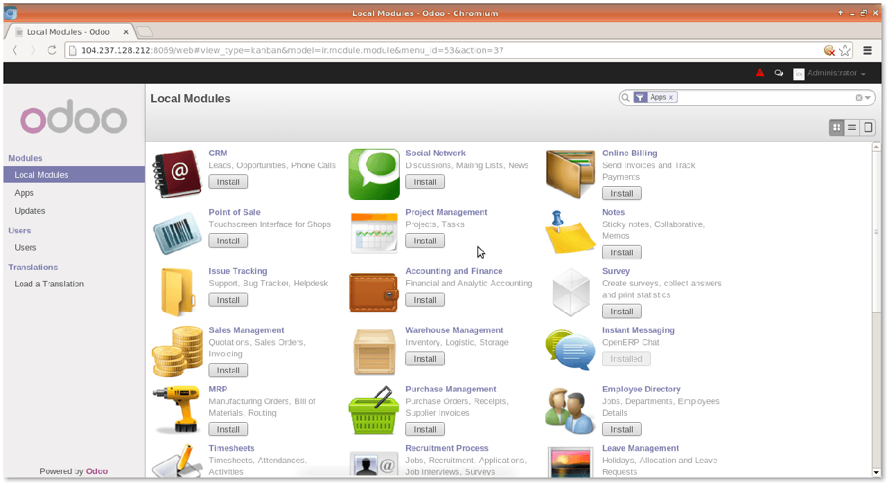 Odoo Panel