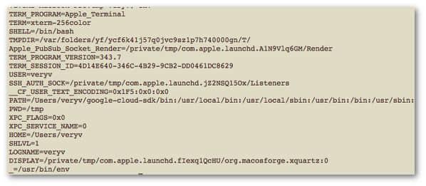 Fig.01： Unix/Linux： 列出所有环境变量