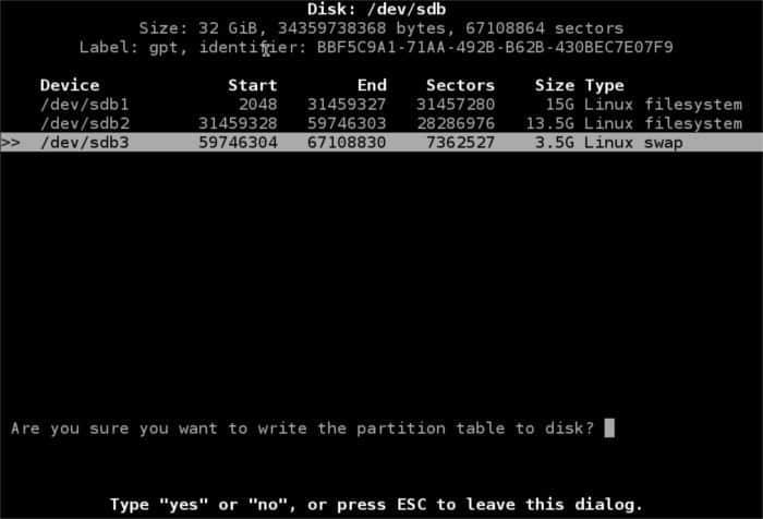 cfdisk-write-partition-table
