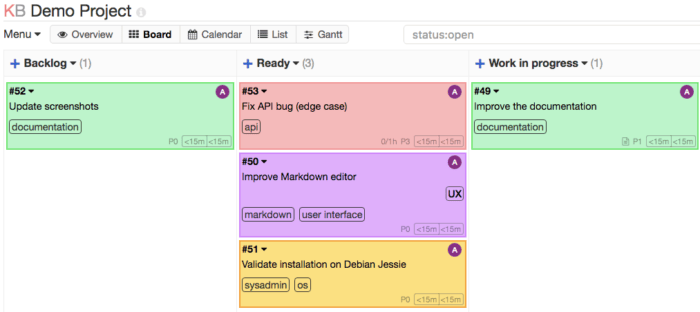 kanboard interface kanboard interface