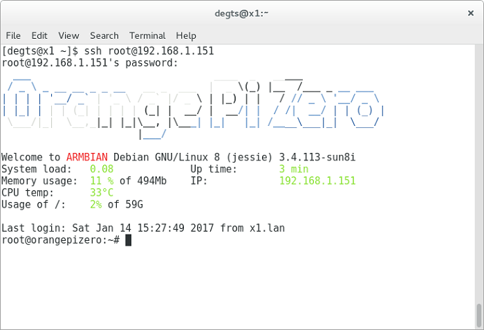 Orange Pi interface Orange Pi interface