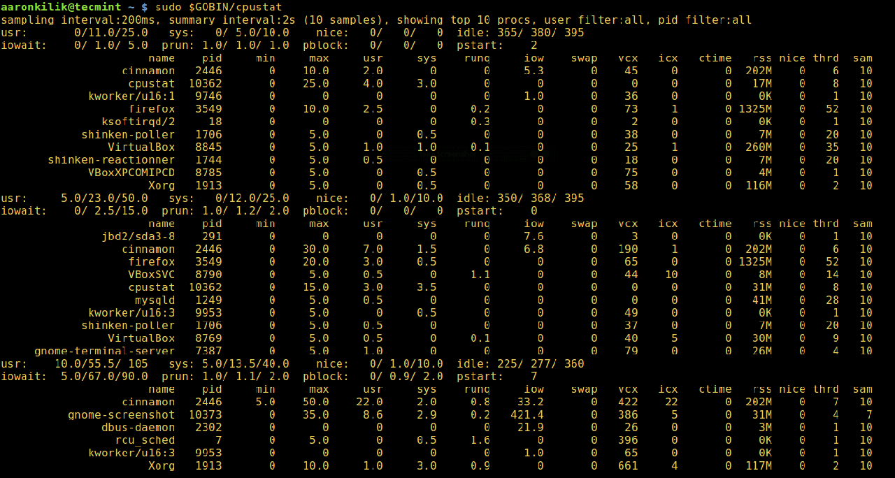 cpustat - 监控 Linux CPU 使用