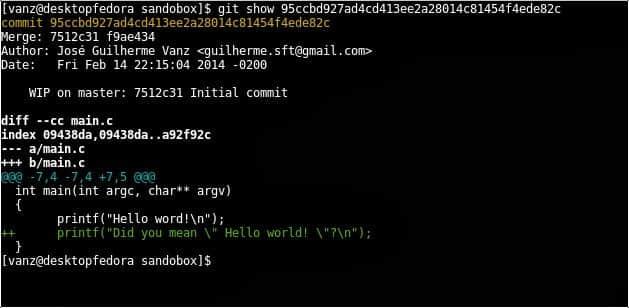 Output after executing the git-show command Output after executing the git-show command