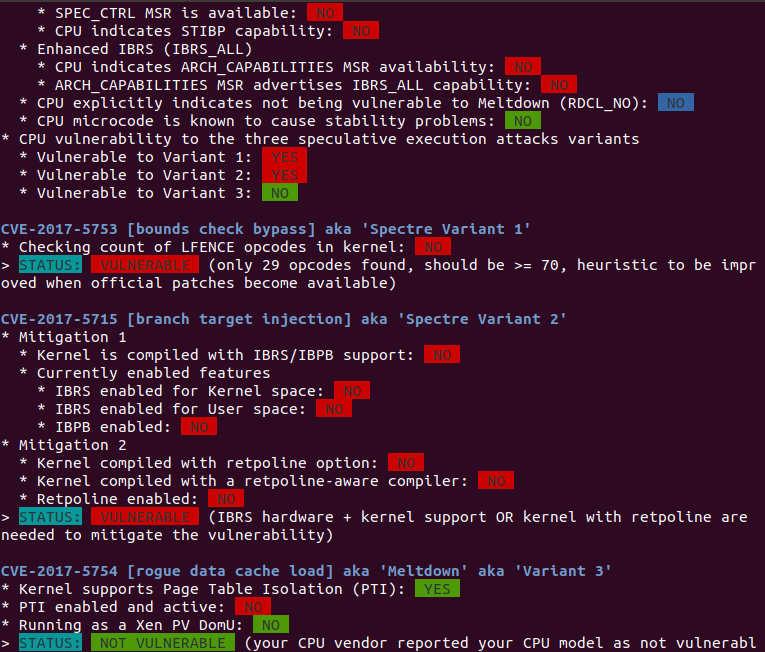 Meltdown Spectre Check Script Ubuntu Meltdown Spectre Check Script Ubuntu