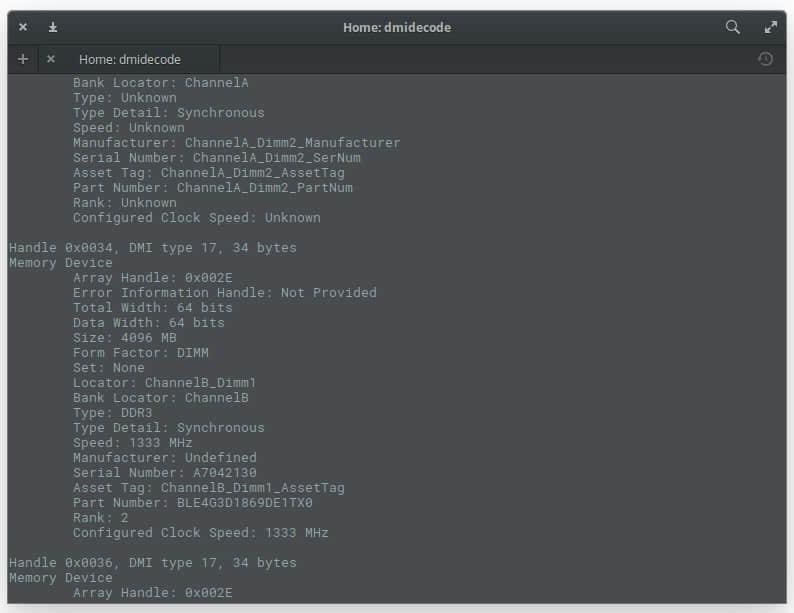 dmidecode dmidecode