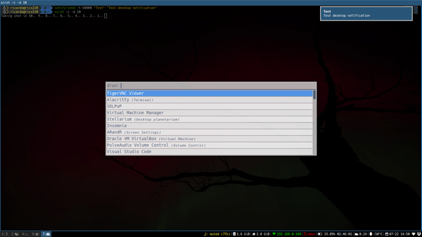 i3 with rofi menu and dunst desktop notifications i3 with rofi menu and dunst desktop notifications