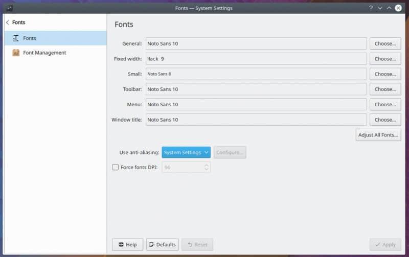 Configuring fonts 配置字体