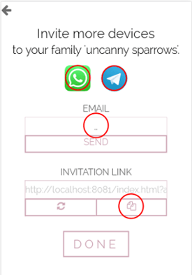 Invite screen Invite screen