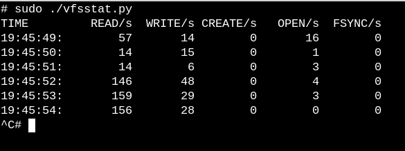Console - vfsstat.py Console - vfsstat.py
