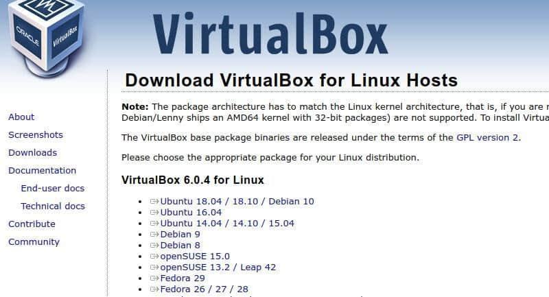 VirtualBox Linux Download