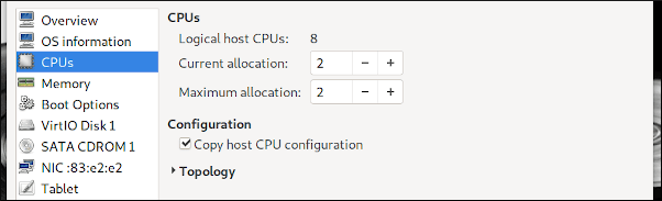 Changing the CPU count Changing the CPU count