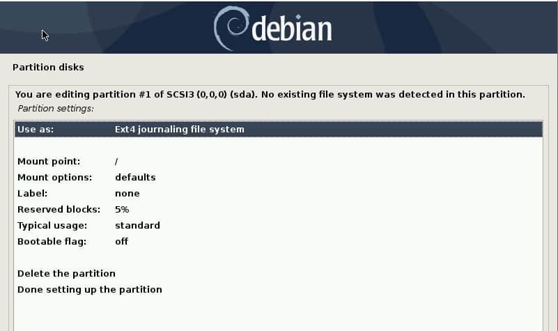 选择 Ext4 日志文件系统-debain10