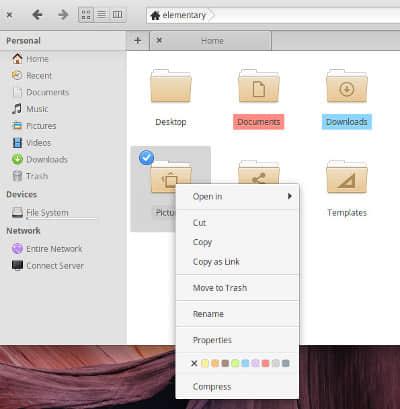 A highlighted file in the Pantheon desktop A highlighted file in the Pantheon desktop