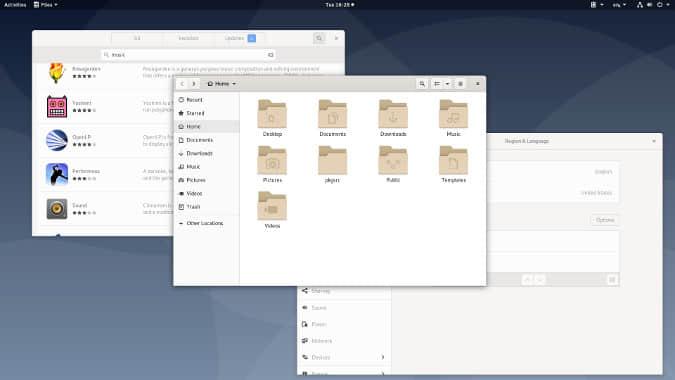 GNOME running on Debian GNOME running on Debian