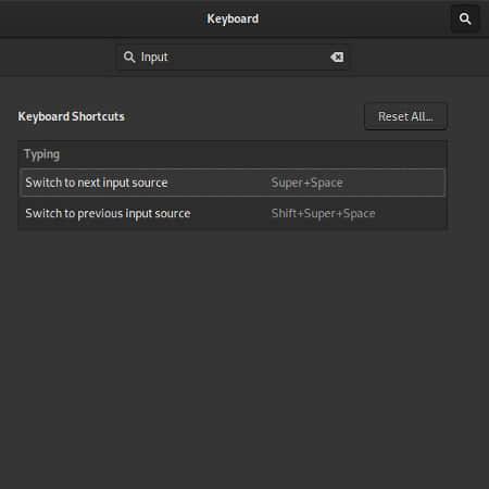 Changing keystroke combination in GNOME settings Changing keystroke combination in GNOME settings