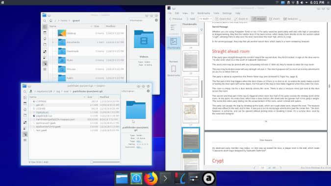 A slightly customized KDE desktop A slightly customized KDE desktop