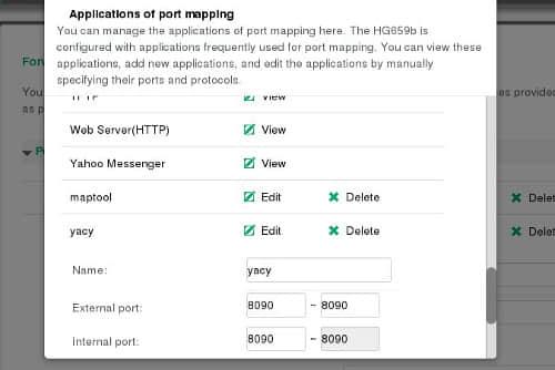 Adding YaCy to an ISP router Adding YaCy to an ISP router