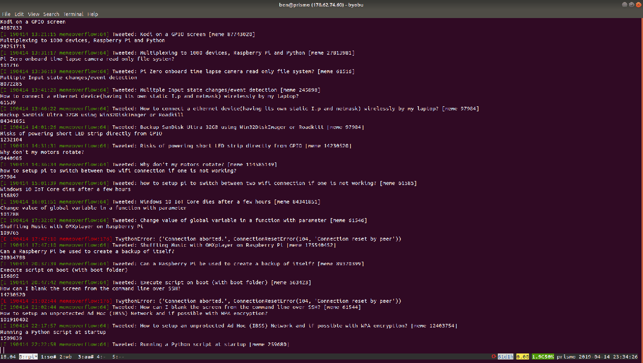 Logging output Logging output