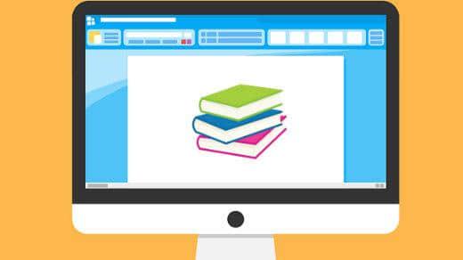 Computer browser with books on the screen 电脑浏览器阅读书籍界面