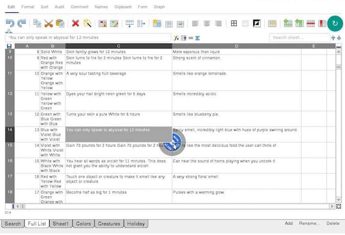 Ethercalc screenshot Ethercalc screenshot