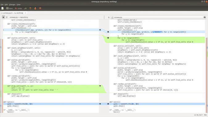 Comparing Git files in Meld Comparing Git files in Meld