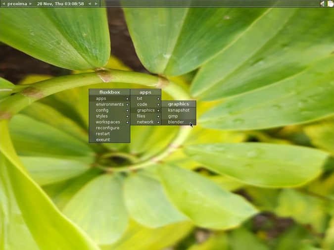 Fluxbox with a theme applied 应用主题的 Fluxbox