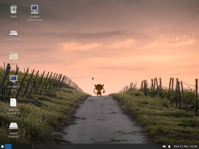FuryBSD Live XFCE Desktop FuryBSD Live XFCE Desktop
