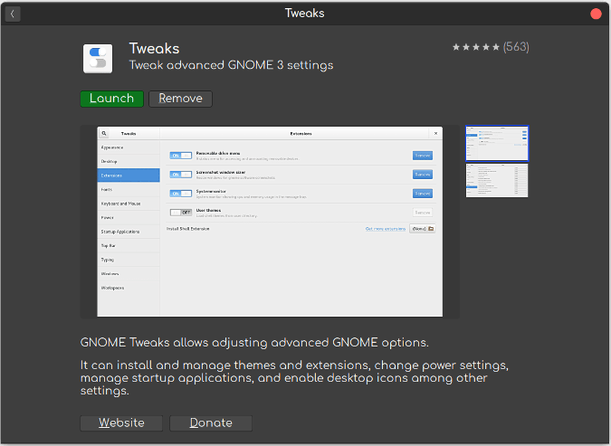 Install Tweaks in Software Center Install Tweaks in Software Center