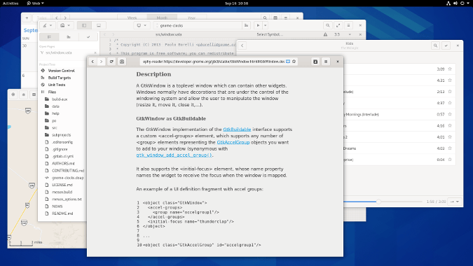 Applications running on GNOME 3.38 Applications running on GNOME 3.38
