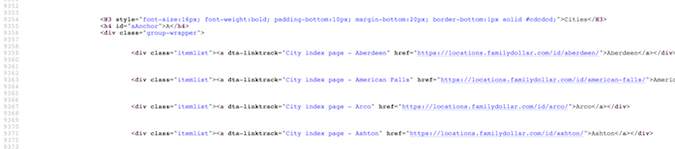 Family Dollar page source code Family Dollar 页面源代码