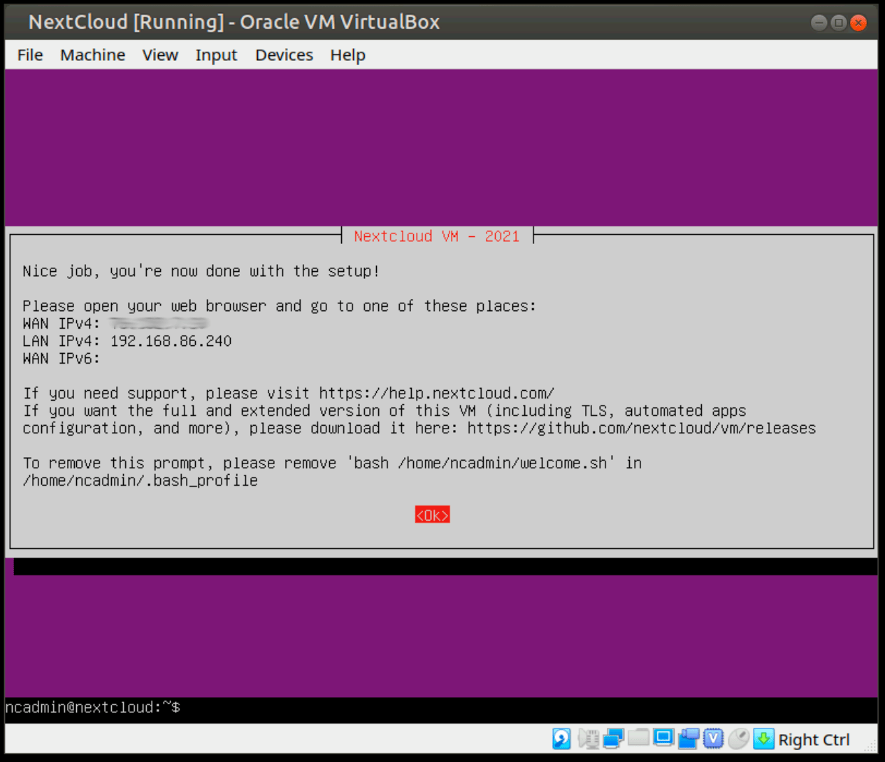 Nextcloud virtual machine Nextcloud virtual machine