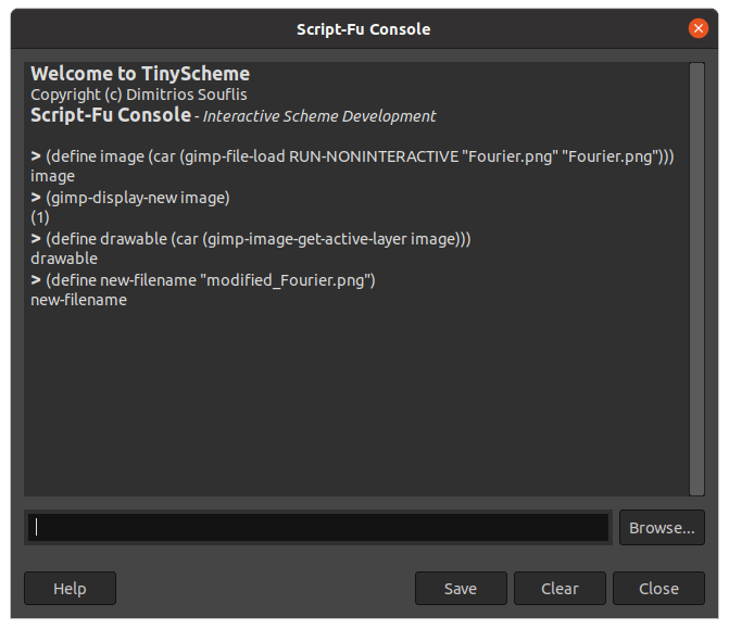 Script-Fu console Script-Fu console