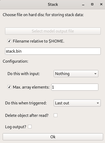 Configuration of the Stack element Configuration of the Stack element