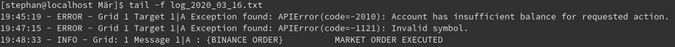 Logging output of Binance Order element Logging output of Binance Order element