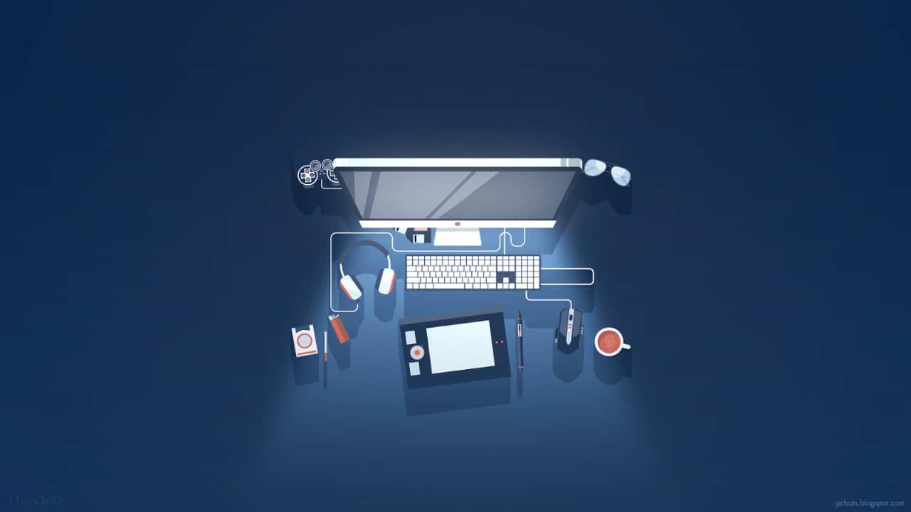 Computer screen with files or windows open