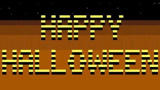 Happy Halloween ASCII art on FreeDOS FreeDOS 上的庆祝万圣节 ASCII 艺术