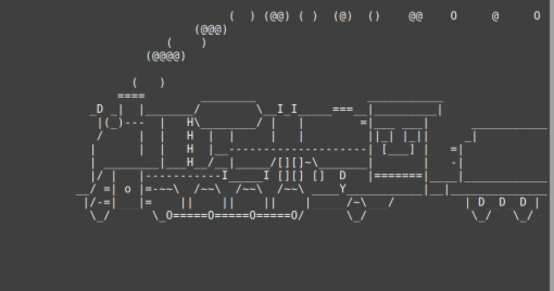 Steam locomotive 由符号和字符组成的蒸汽机车引擎图