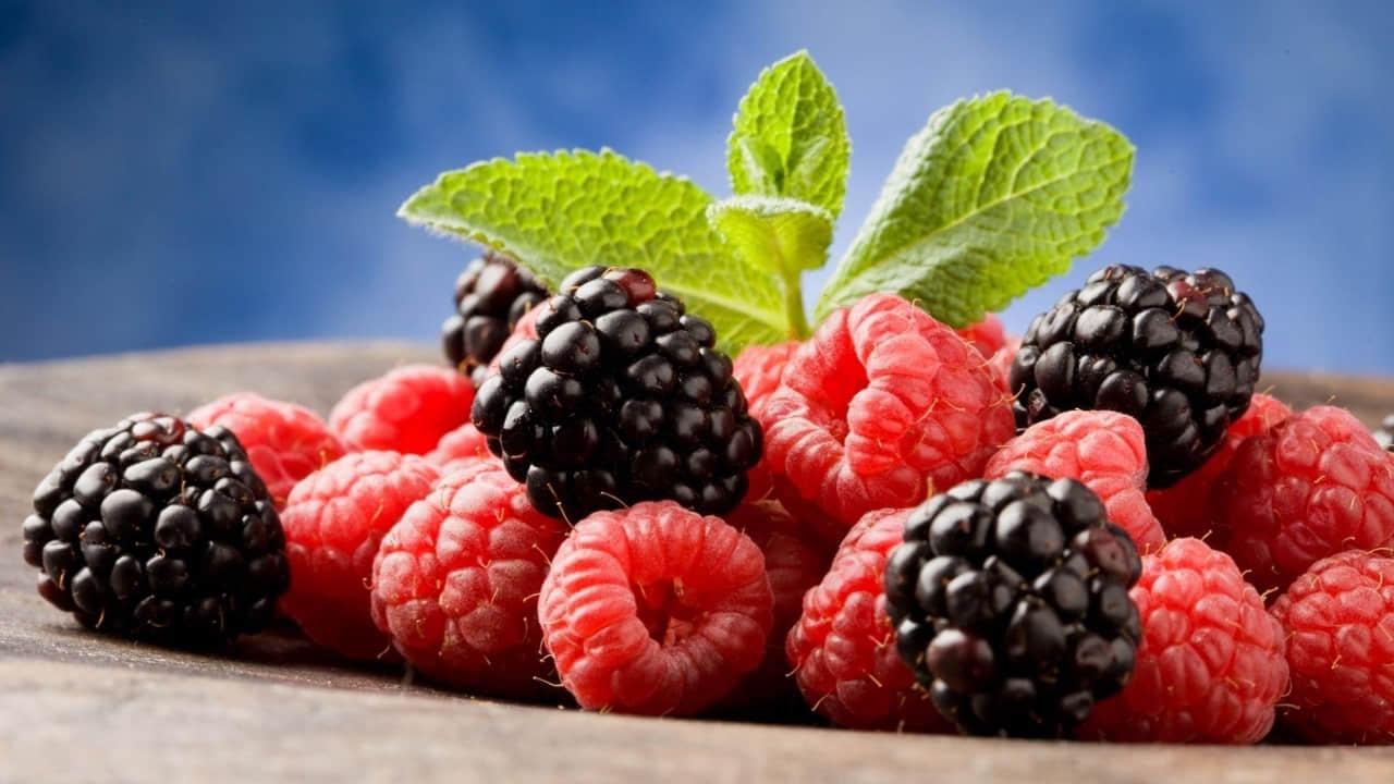 Raspberries with pi symbol overlay