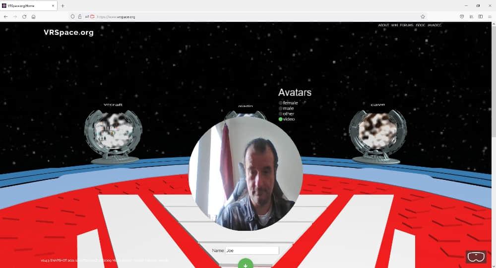 Author's video avatar in VRSpace 作者在 VRSpace 的视频头像