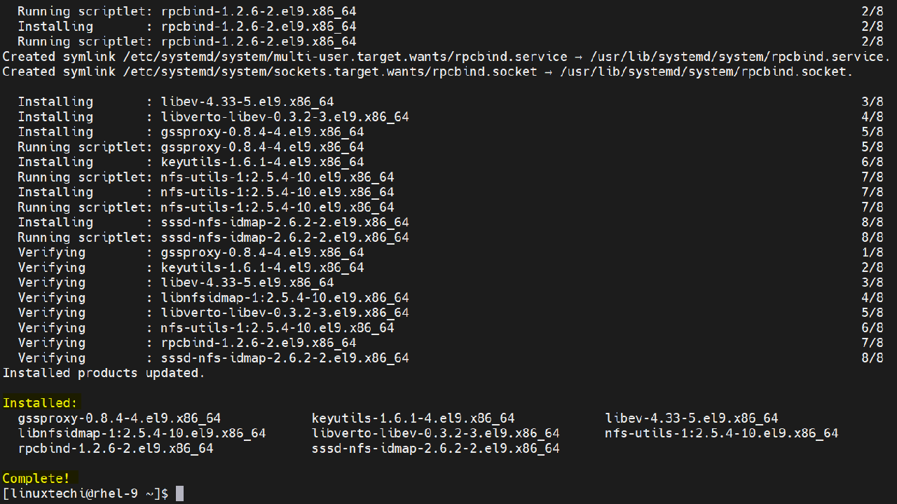 Package-Installation-Completion-RHEL9-DNF-Command