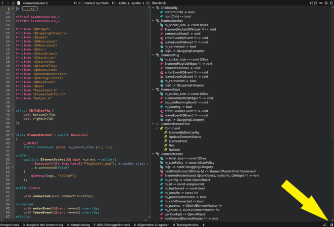 List of classes in Qt Creator Qt Creator 中的类列表