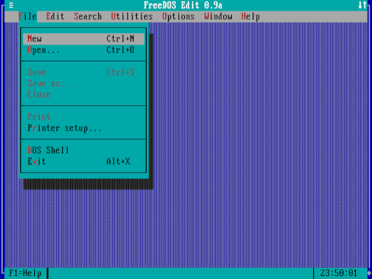 The File menu 文件菜单