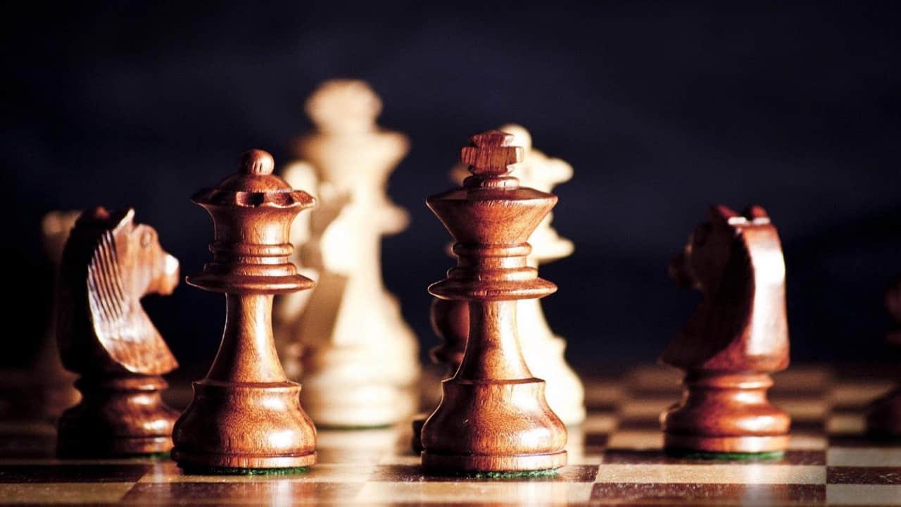 Chess pieces on a chess board