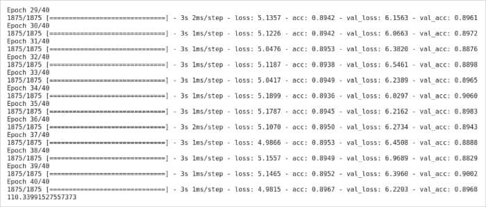 Figure 3: Python takes 110.3 seconds in a neural network