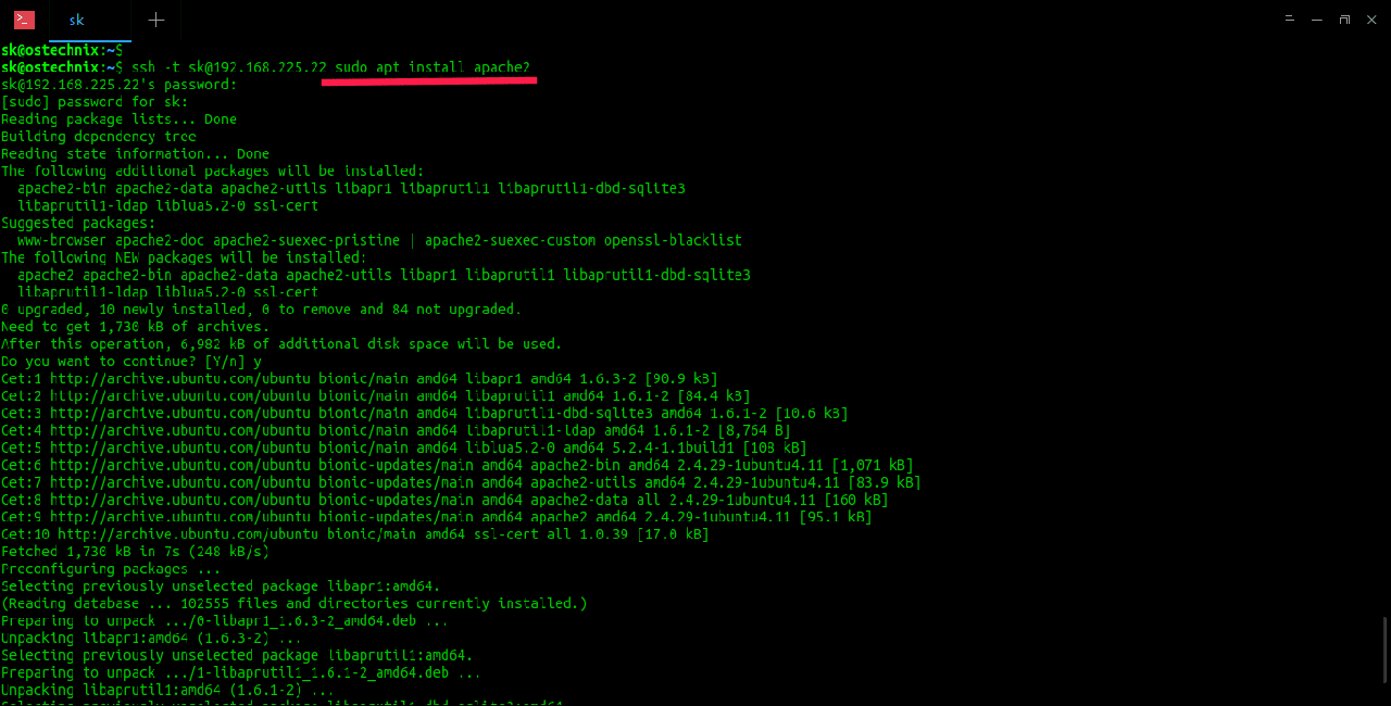 通过 SSH 在远程机器上运行有 Sudo 权限的命令