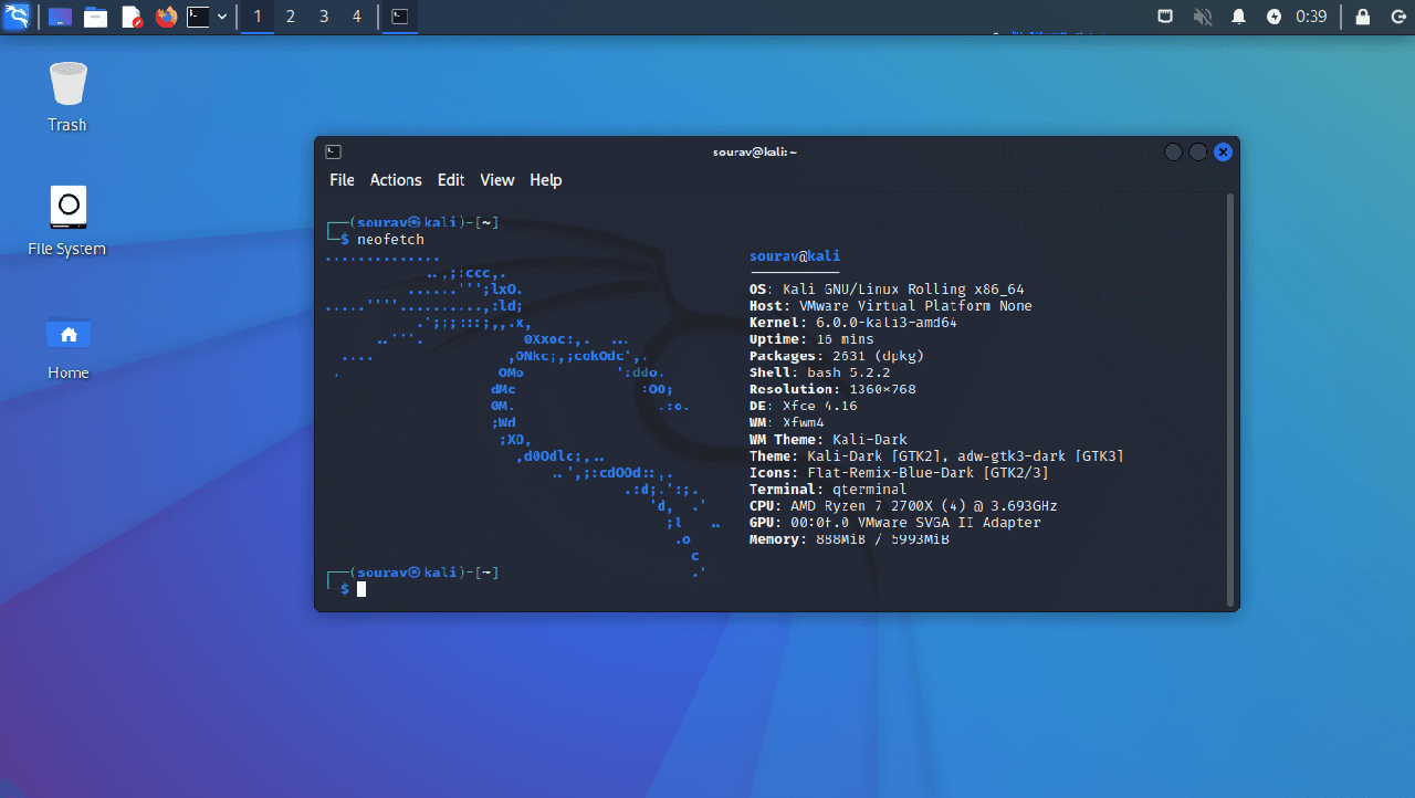 kali linux 22.04