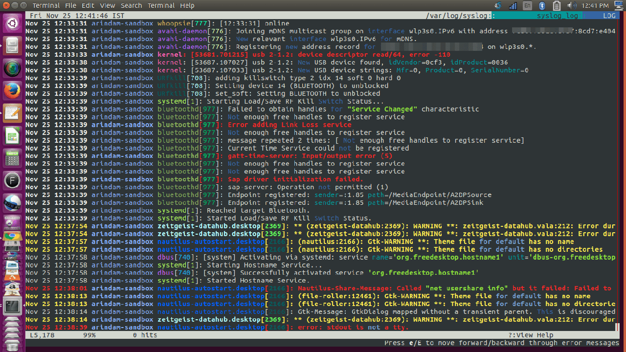 lnav 在 ubuntu 中运行