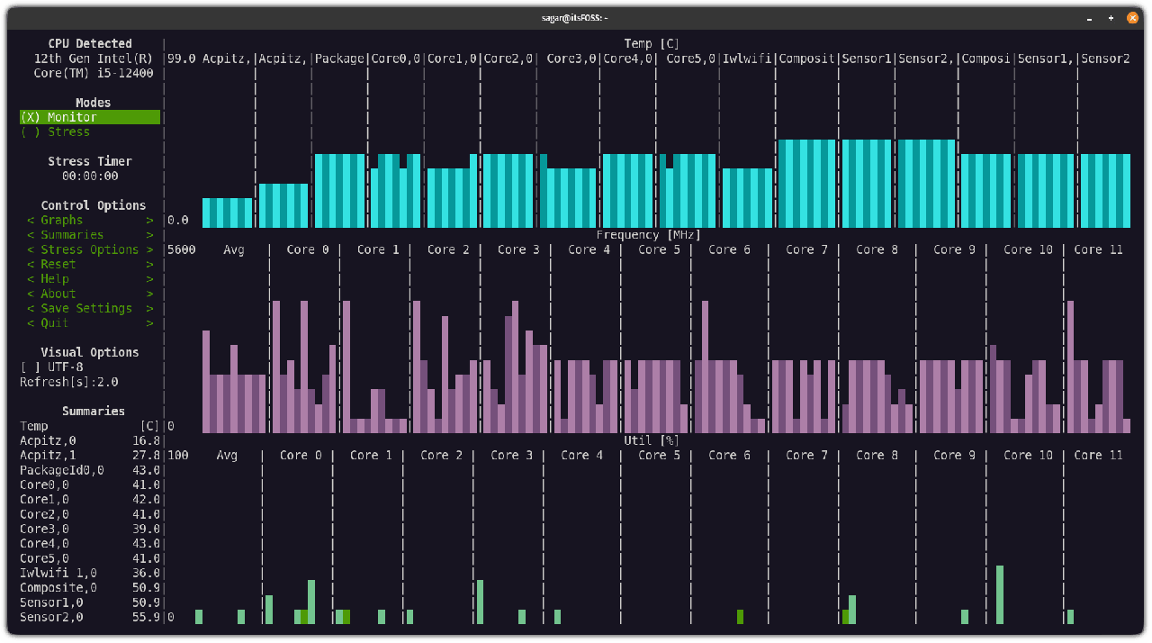 在 Linux 中监控 CPU 的时钟速度、负荷和利用率