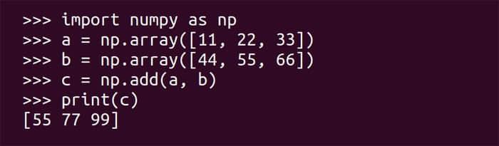 图 3:两个向量求和的 Python 代码